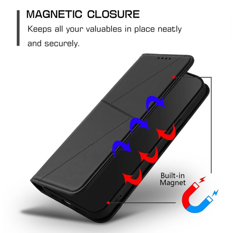 For iPhone 17 Pro Max Strong Magnetic Frosted Flip Leather Phone Case(Black)