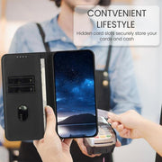 For iPhone 17 Pro Max Strong Magnetic Frosted Flip Leather Phone Case(Black)