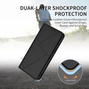 For iPhone 17 Pro Max Strong Magnetic Frosted Flip Leather Phone Case(Black)