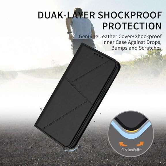 For iPhone 17 Pro Max Strong Magnetic Frosted Flip Leather Phone Case(Black)