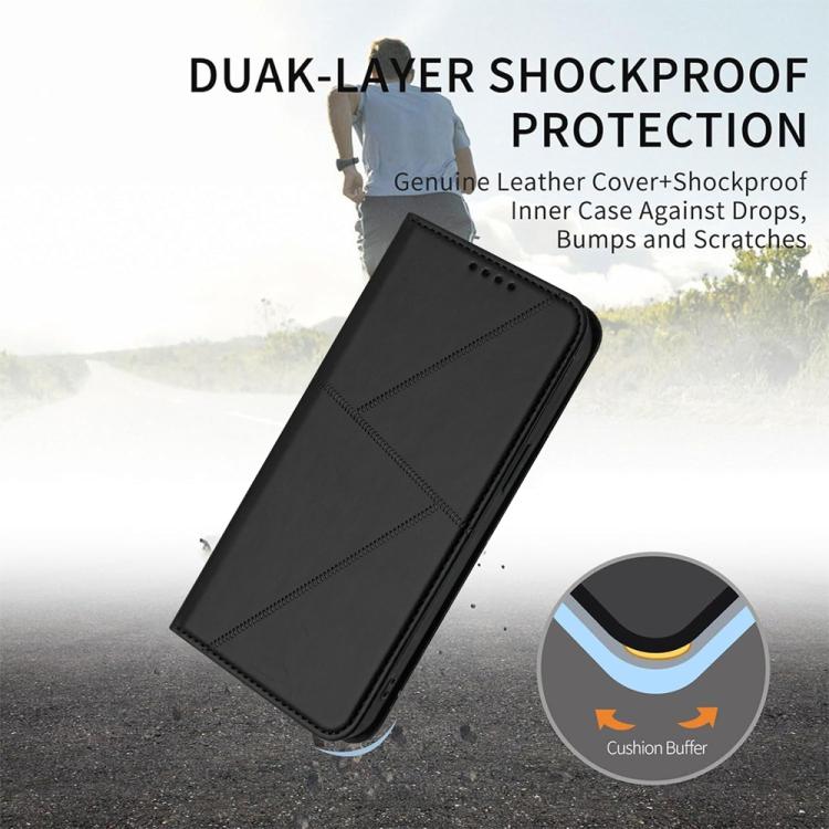 For iPhone 17 Pro Max Strong Magnetic Frosted Flip Leather Phone Case(Black)