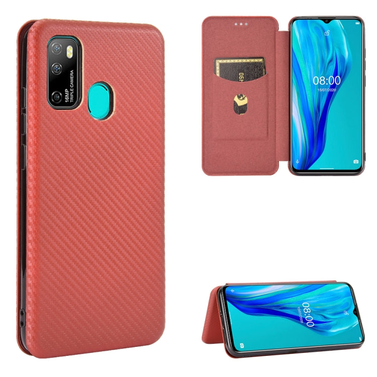 For Ulefone Note 9P Carbon Fiber Texture Horizontal Flip TPU + PC + PU Leather Case with Card Slot(Brown) - Ulefone Cases by PMC Jewellery | Online Shopping South Africa | PMC Jewellery | Buy Now Pay Later Mobicred