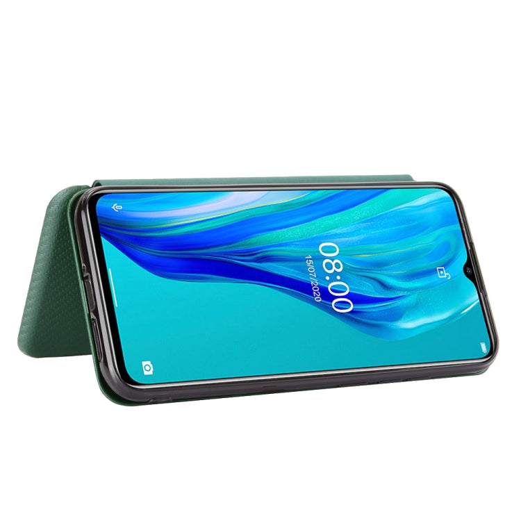 For Ulefone Note 9P Carbon Fiber Texture Horizontal Flip TPU + PC + PU Leather Case with Card Slot(Green) - Ulefone Cases by PMC Jewellery | Online Shopping South Africa | PMC Jewellery | Buy Now Pay Later Mobicred