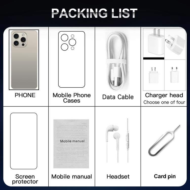 I16 Pro Max / VD1, 3GB+32GB, 6.8 inch Android 10 MTK6753 Octa Core, Network: 4G, Dual SIM, Plug:AU Plug(Grey)