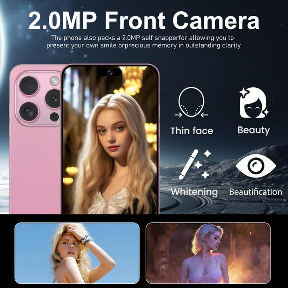 I16 Pro Max / VD1, 3GB+32GB, 6.8 inch Android 10 MTK6753 Octa Core, Network: 4G, Dual SIM, Plug:EU Plug(Pink)