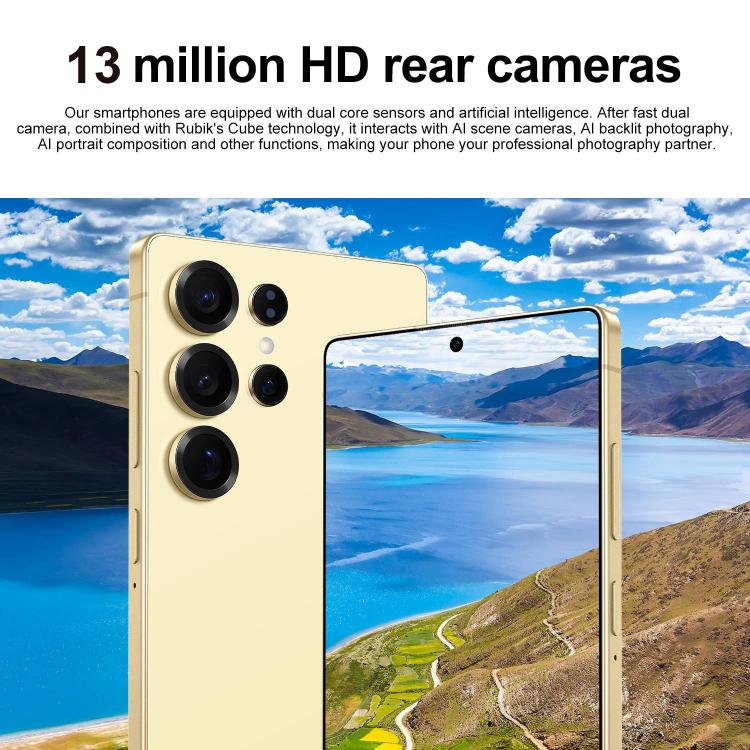 S25 Ultra / S11, 4GB+64GB, 6.75 inch Android 12 MTK6762 Octa Core, Network: 4G, Dual SIM, Plug:US Plug(Yellow)