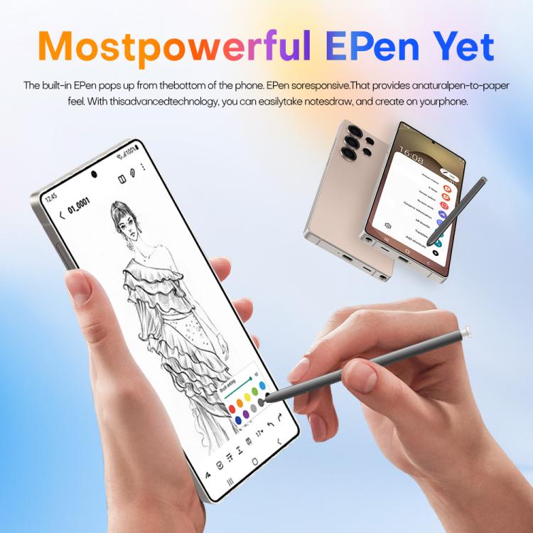 S25 Ultra / Q25, 4GB+64GB, 6.75 inch Android 12 MTK6762 Octa Core, Network: 4G, Dual SIM, with Stylus Pen, Plug:AU Plug(Titanium Silver Blue)