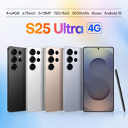 S25 Ultra / Q25, 4GB+64GB, 6.75 inch Android 12 MTK6762 Octa Core, Network: 4G, Dual SIM, with Stylus Pen, Plug:EU Plug(Titanium Black)