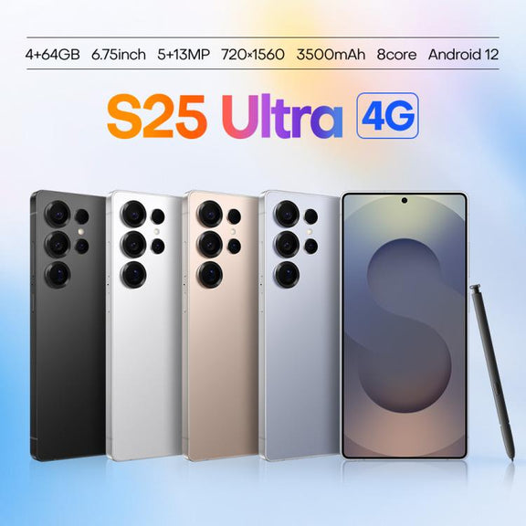 S25 Ultra / Q25, 4GB+64GB, 6.75 inch Android 12 MTK6762 Octa Core, Network: 4G, Dual SIM, with Stylus Pen, Plug:US Plug(Titanium Silver Blue)