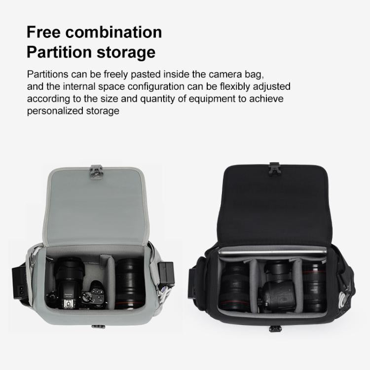 CADeN D27-1 Portable Digital Camera Bag with Strap, Size:26 x 21 x 15cm Grey