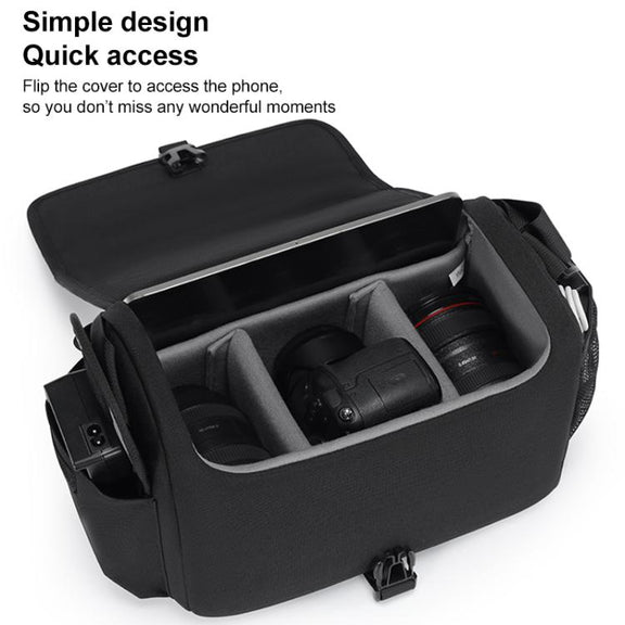 CADeN D27-1 Portable Digital Camera Bag with Strap, Size:31 x 21 x 17cm Black