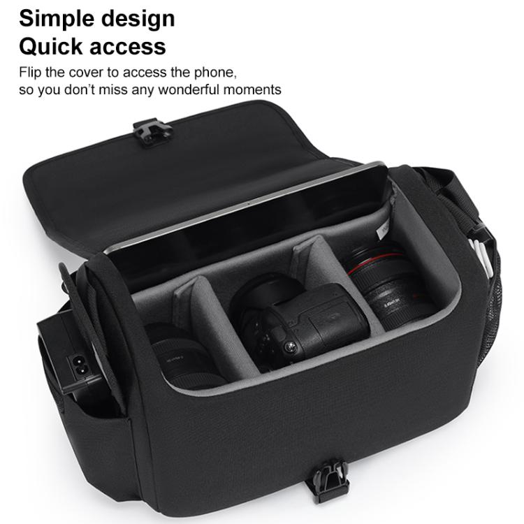 CADeN D27-1 Portable Digital Camera Bag with Strap, Size:26 x 21 x 15cm Grey