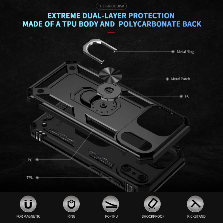 For iPhone 17 Air Shockproof TPU Hybrid PC Phone Case with Holder(Black) - free shipping - PMc TechLife - Order now!