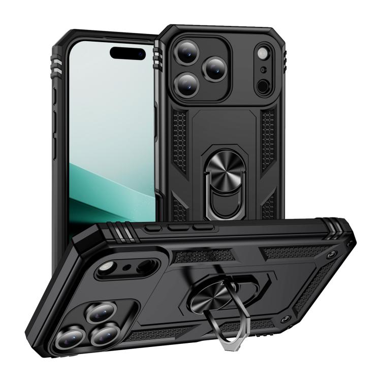 For iPhone 17 Air Shockproof TPU Hybrid PC Phone Case with Holder(Black) - free shipping - PMc TechLife - Order now!