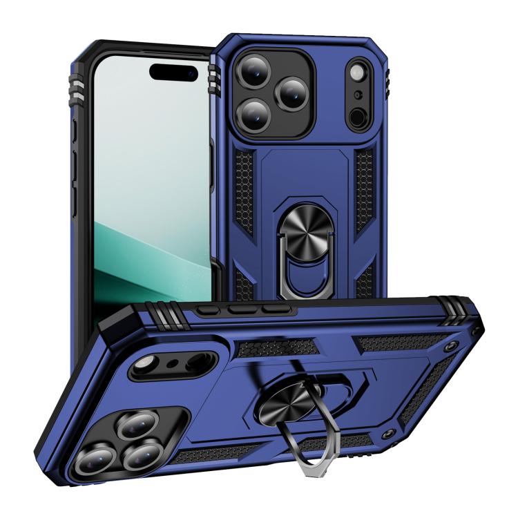 For iPhone 17 Air Shockproof TPU Hybrid PC Phone Case with Holder(Blue) - free shipping - PMc TechLife - Order now!