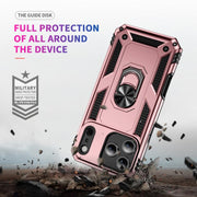 For iPhone 17 Air Shockproof TPU Hybrid PC Phone Case with Holder(Rose Gold)