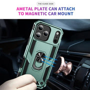 For iPhone 17 Air Shockproof TPU Hybrid PC Phone Case with Holder(Dark Green)