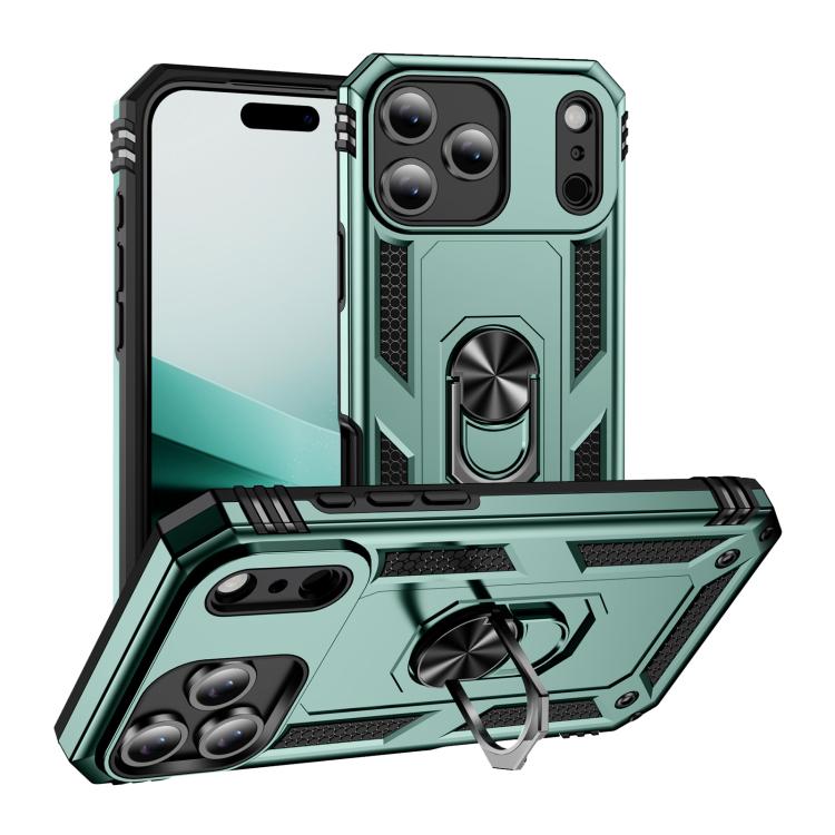 For iPhone 17 Air Shockproof TPU Hybrid PC Phone Case with Holder(Dark Green) - free shipping - PMc TechLife - Order now!
