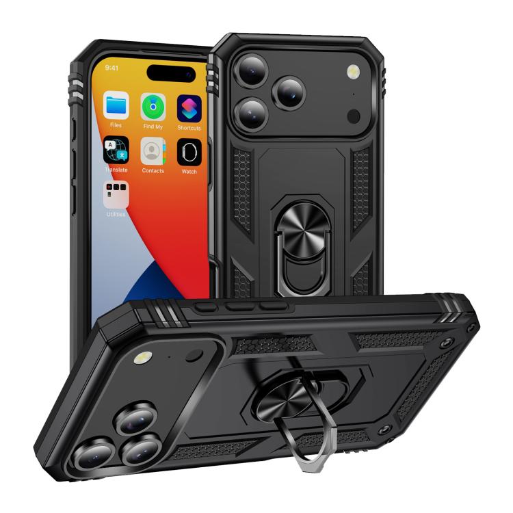 For iPhone 17 Pro Max Shockproof TPU Hybrid PC Phone Case with Holder(Black) - free shipping - PMc TechLife - Order now!