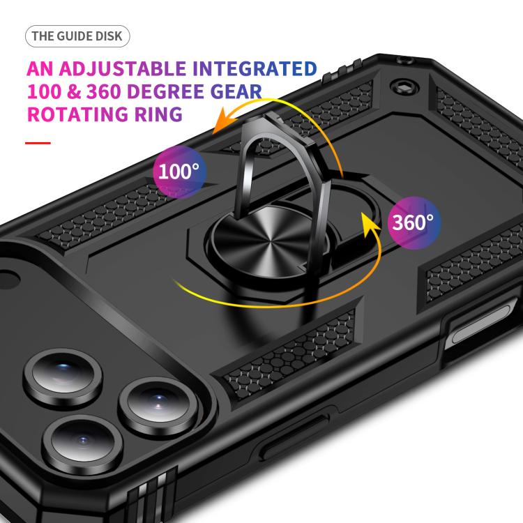 For iPhone 17 Pro Max Shockproof TPU Hybrid PC Phone Case with Holder(Black) - free shipping - PMc TechLife - Order now!