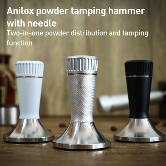 53.3mm Mesh Texture Coffee Powder Pressing Hammer Stainless Steel Cloth Powder(Silver)