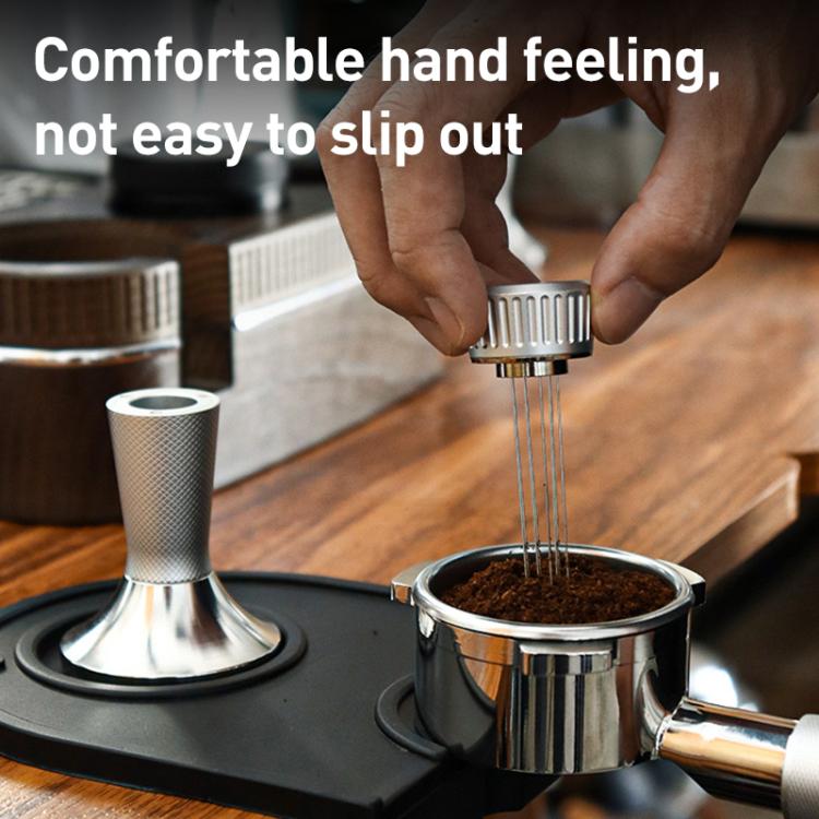 53.3mm Mesh Texture with Needle Coffee Powder Pressing Hammer Stainless Steel Cloth Powder(Black) - free shipping - PMC TechLife - Order now!