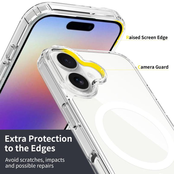 For iPhone 17 Scratchproof PC Hybrid TPU Magsafe Phone Case(Transparent)
