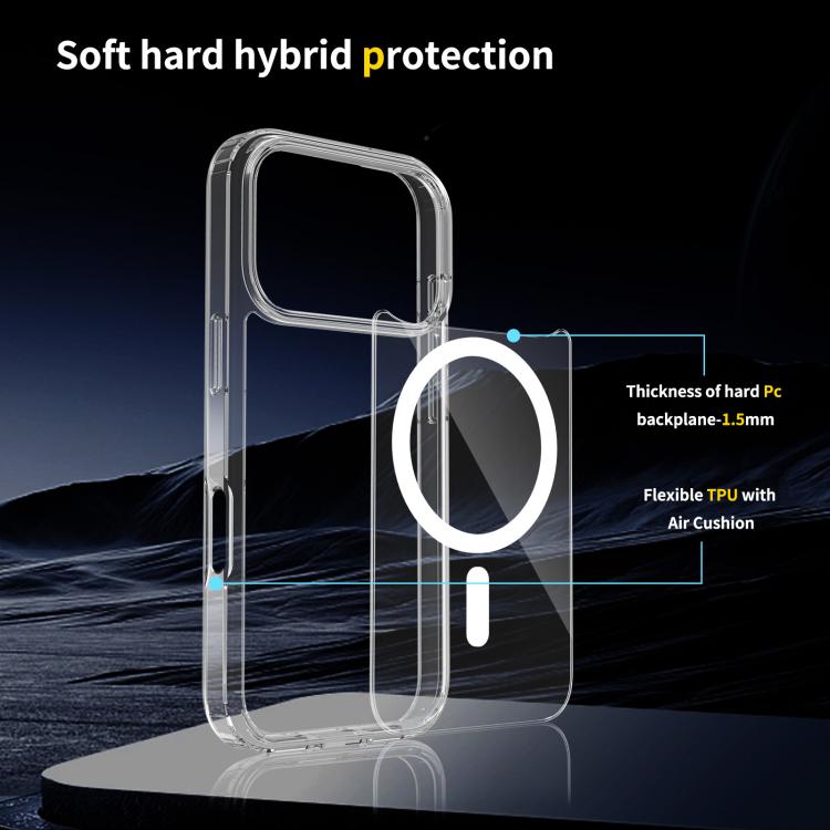For iPhone 17 Pro Scratchproof PC Hybrid TPU Magsafe Phone Case(Transparent) - free shipping - PMc TechLife - Order now!