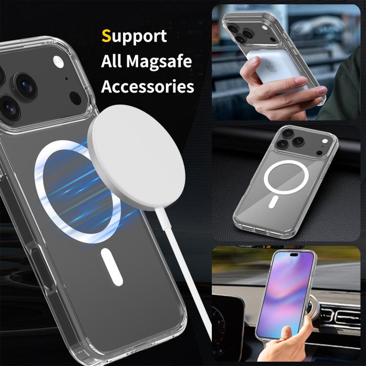 For iPhone 17 Pro Max Scratchproof PC Hybrid TPU Magsafe Phone Case(Transparent)