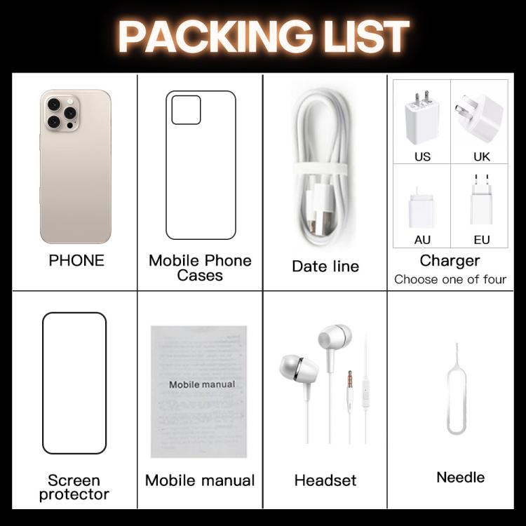I16 Pro Max / PDQ6, 4GB+64GB, 6.58 inch Android 10 MTK6739 Quad Core, Network: 4G, Dual SIM, Plug:US Plug(White)