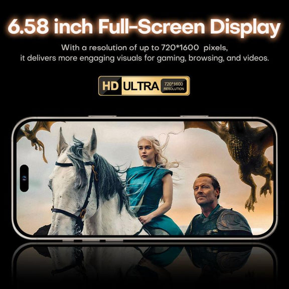I16 Pro Max / PDQ6, 4GB+64GB, 6.58 inch Android 10 MTK6739 Quad Core, Network: 4G, Dual SIM, Plug:US Plug(White)