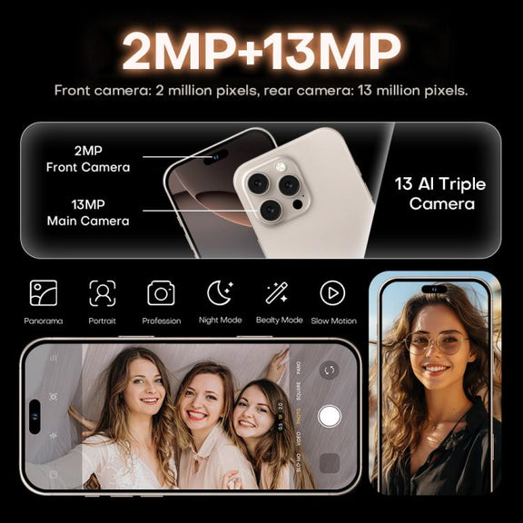 I16 Pro Max / PDQ6, 4GB+64GB, 6.58 inch Android 10 MTK6739 Quad Core, Network: 4G, Dual SIM, Plug:US Plug(Gold)