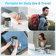 Portable Compartment Sealed Medicine Organizer Large Pill Storage Cup(Black)