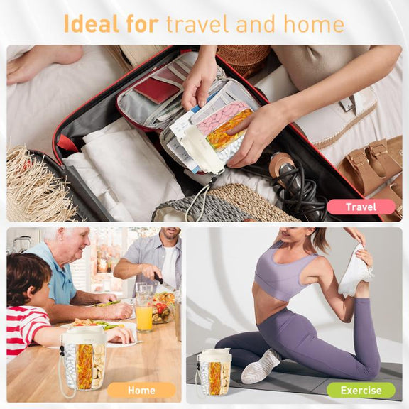 Portable Compartment Sealed Medicine Organizer Large Pill Storage Cup(Beige)