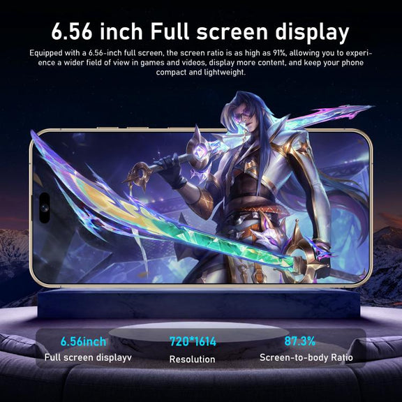 I16 Pro Max / RAi3, 3GB+64GB, 6.56 inch Android 10 MTK6739 Quad Core, Network: 4G, Dual SIM, Plug:US Plug(White)