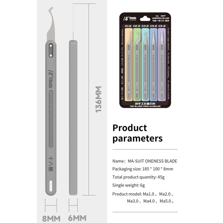 18 Kinds Ma-Suit 5 in 1 Hand Polished Blades Kit