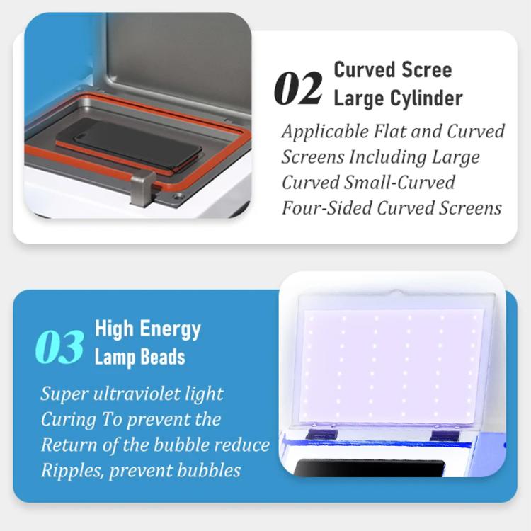 YYD YD-636 UV Curing Laminating Defoaming All-in-One, Plug:US Plug - free shipping - PMC TechLife - Order now!