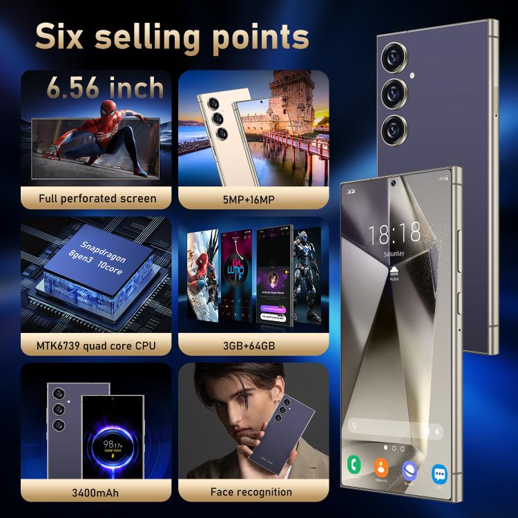 C24 Pro / S3-3, 3GB+64GB, 6.56 inch Android 10 MTK6739 Quad Core, Network: 4G, Dual SIM, Plug:US Plug(Blue) - free shipping - PMc TechLife - Order now!