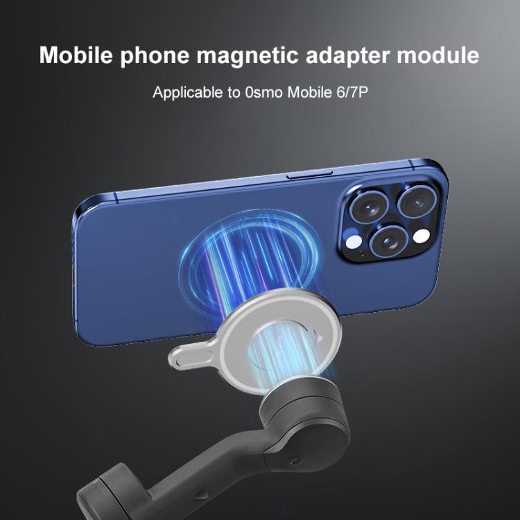 Magnetic MagSafe Adapter Phone Holder For DJI Osmo Mobile 6 / 7 / 7P(Silver)