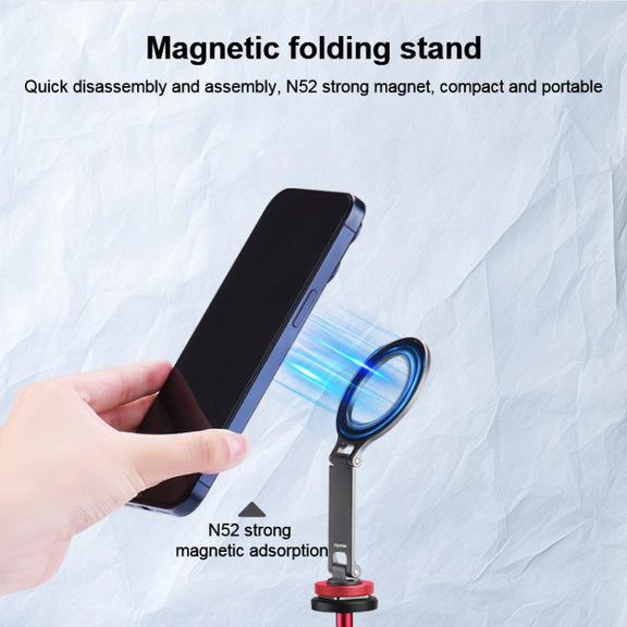 Flymile Magnetic Phone Tripod Mount MagSafe Adapter Phone Holder, Style:Folding Akka Cold Shoe Mount