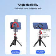 Flymile Magnetic Phone Tripod Mount MagSafe Adapter Phone Holder, Style:Folding Akka Cold Shoe Mount