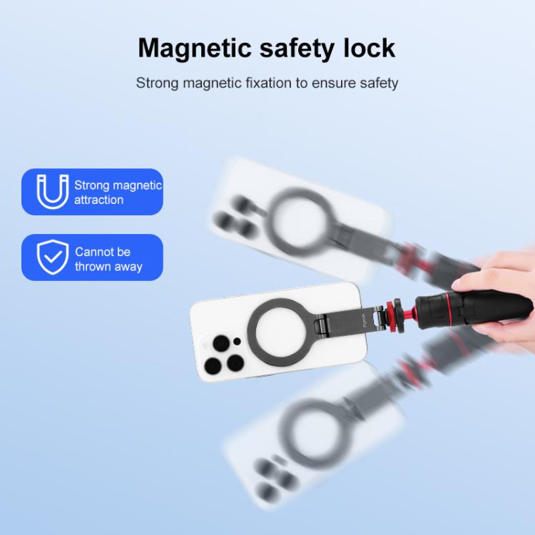 Flymile Magnetic Phone Tripod Mount MagSafe Adapter Phone Holder, Style:Folding Akka Cold Shoe Mount