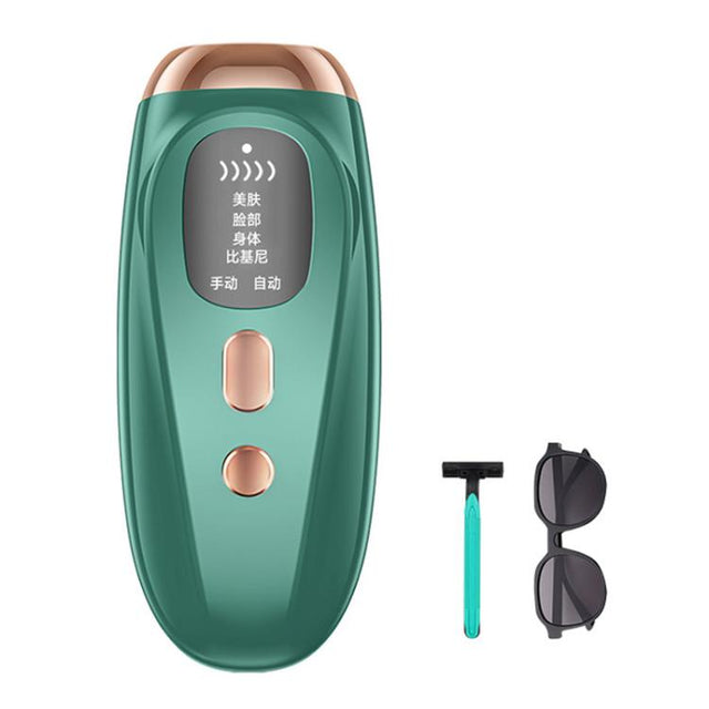 FY-B502 Portable Laser Hair Removal Device Photon Electric IPL Intense Pulse Hair Remover, UK Plug(Dark Green)