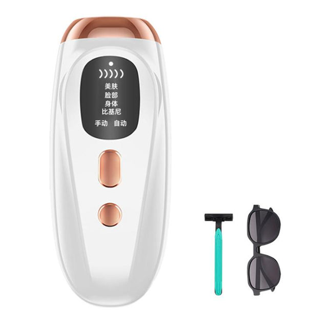 FY-B502 Portable Laser Hair Removal Device Photon Electric IPL Intense Pulse Hair Remover, UK Plug(White)