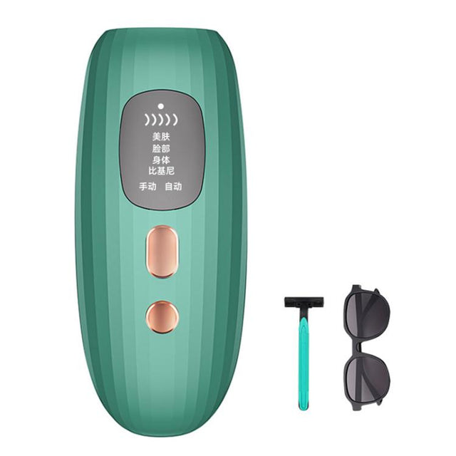 FY-B503 Portable Laser Hair Removal Device Photon Electric IPL Intense Pulse Hair Remover, EU Plug(Dark Green)