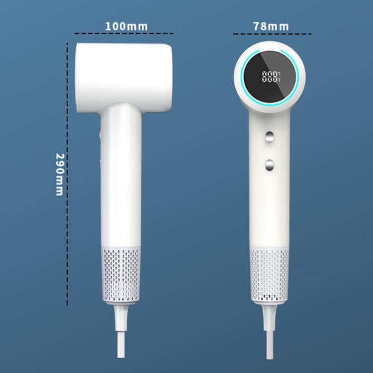 WG-F02 LED Digital Display High Speed Negative Ion Hair Dryer, US Plug(White) - free shipping - PMC TechLife - Order now!