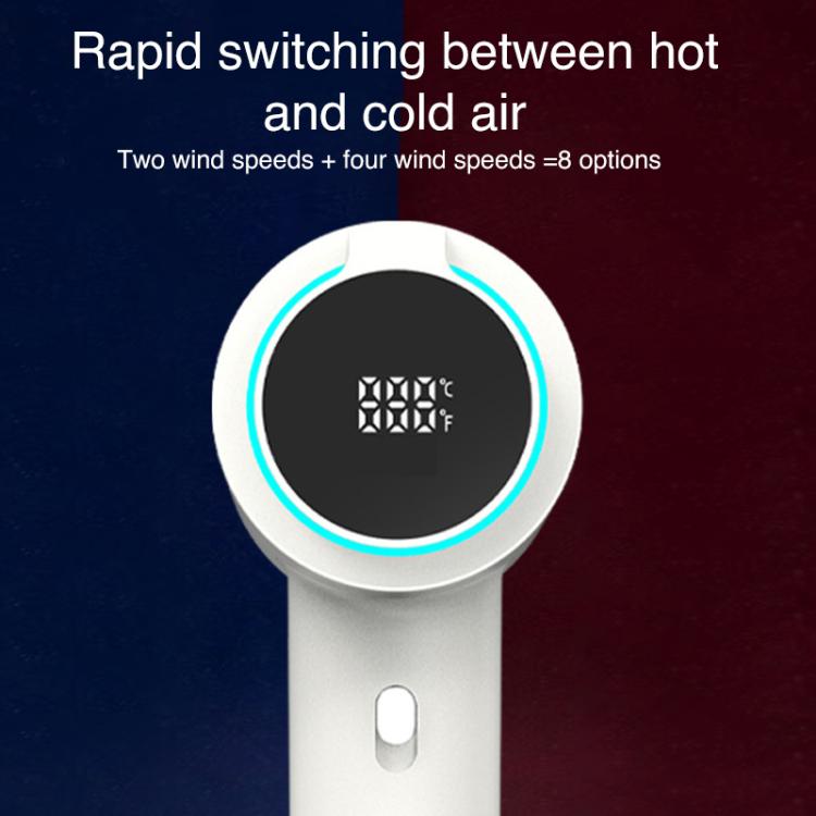 WG-F02 LED Digital Display High Speed Negative Ion Hair Dryer, US Plug(White) - free shipping - PMC TechLife - Order now!