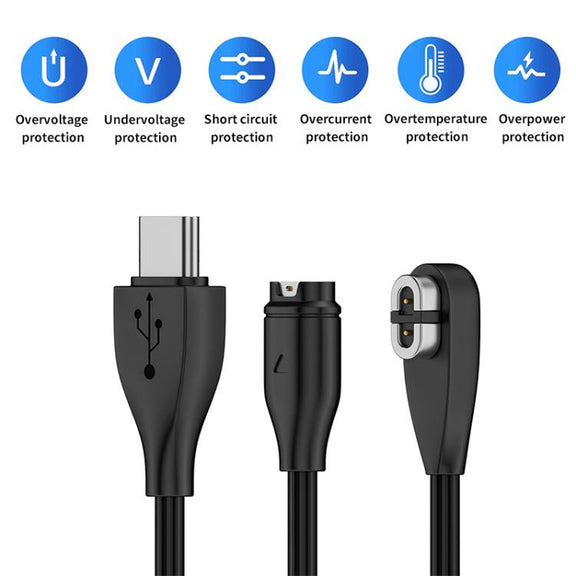 2 in 1 Earphone & Smart Watch Charging Adapter Cable for Shokz & Garmin, Interface:Type-C