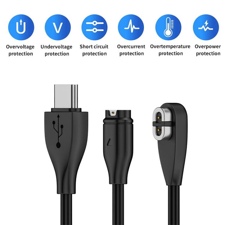 2 in 1 Earphone & Smart Watch Charging Adapter Cable for Shokz & Garmin, Interface:Type-C