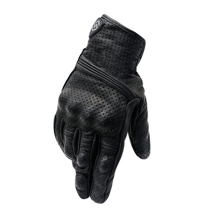 WUPP CS-1049A Outdoor Motorcycle Cycling Breathable Leather Full Finger Gloves with Holes, Size:M(Black) - free shipping - PMC Jewellery - Order now!